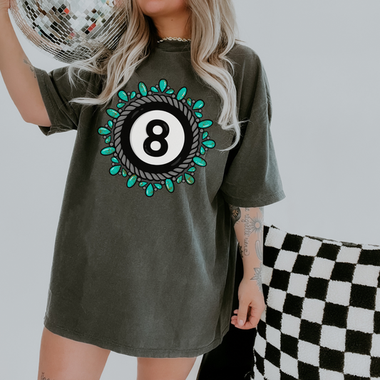 Turquoise 8 ball tee/crew 💠🎱