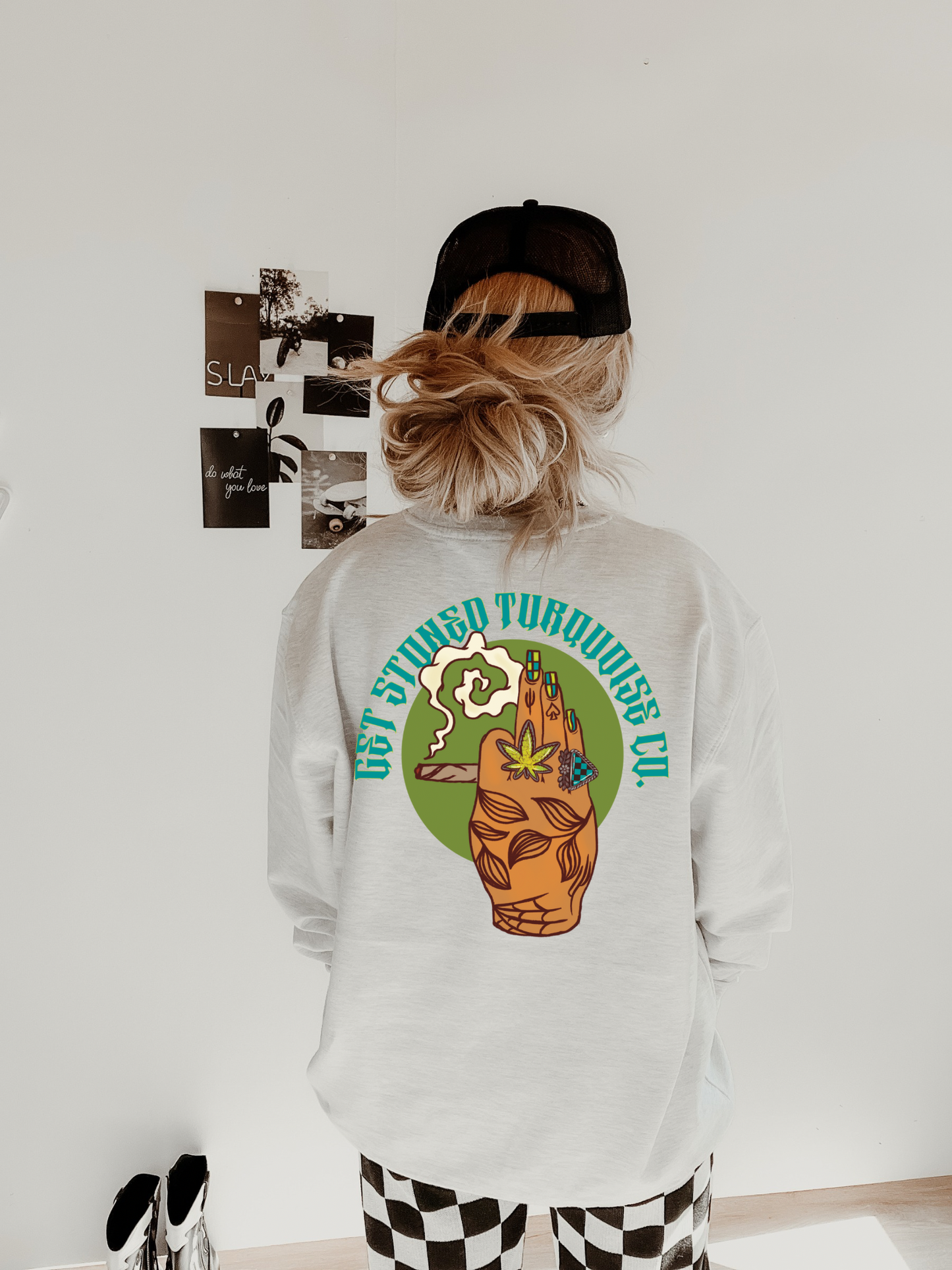 Get Stoned Turquoise Co Crew