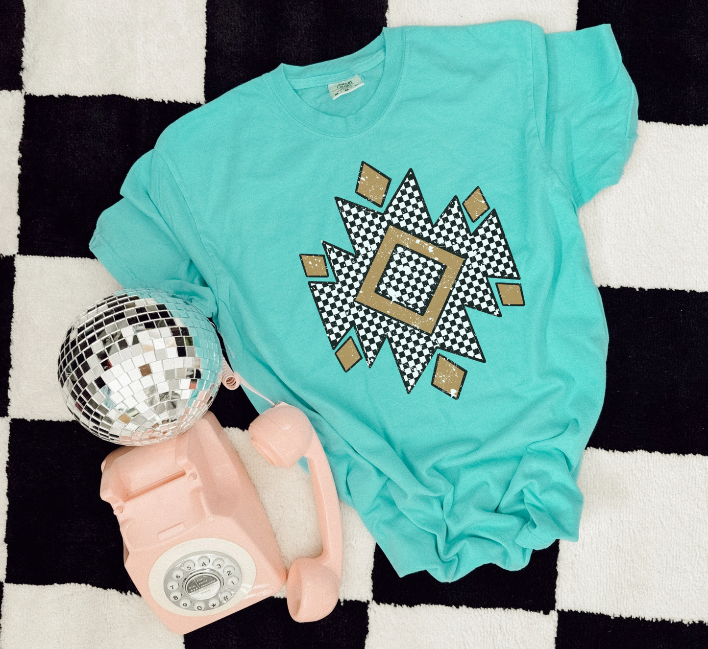 Checkered Aztec tee