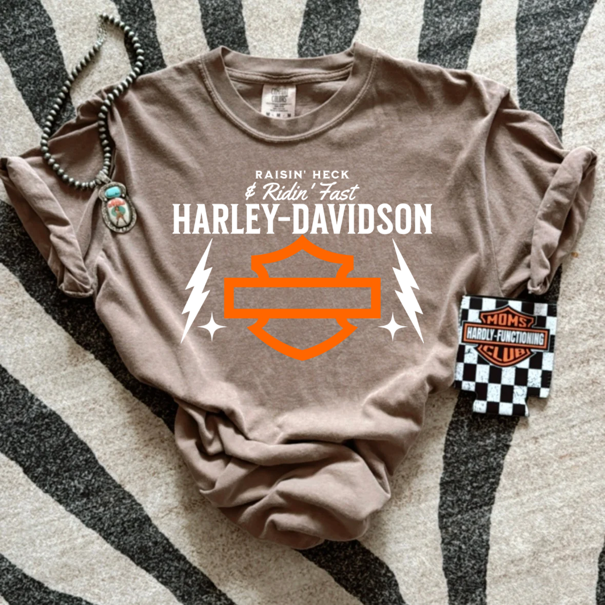 Raise Heck& Ride Fast Harley Tee