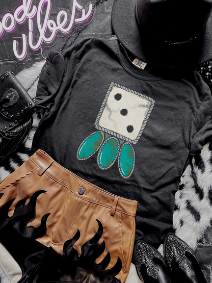 Turquoise Dice Tee