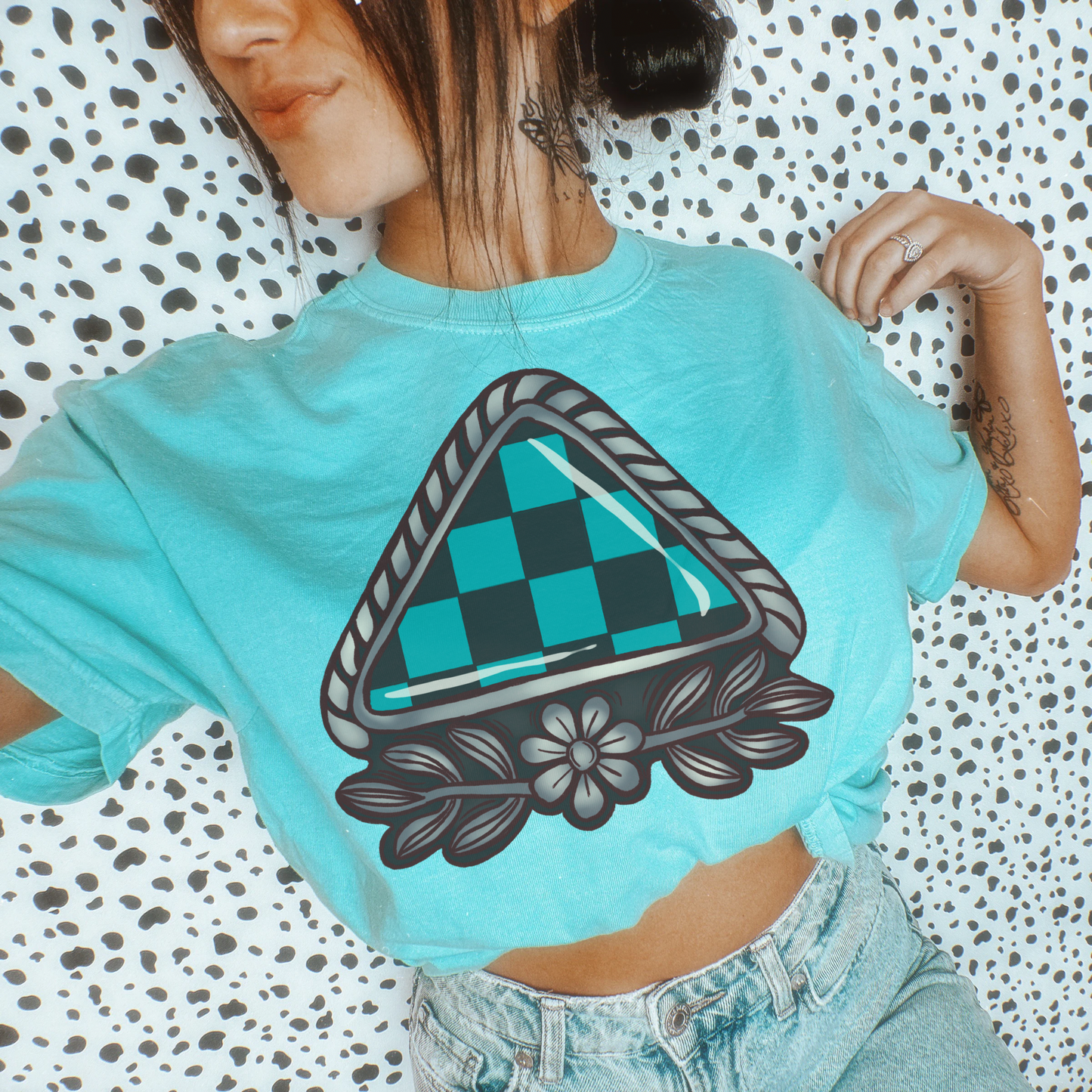 Checkered  jewel tee