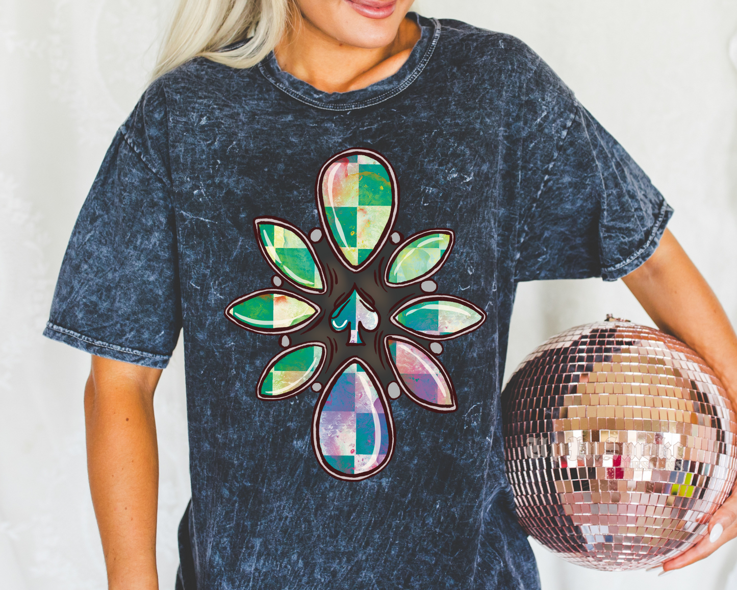 Checkered Spade Jewel tee