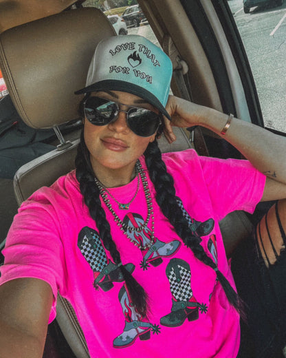 Yallturnative Boots Neon Tee