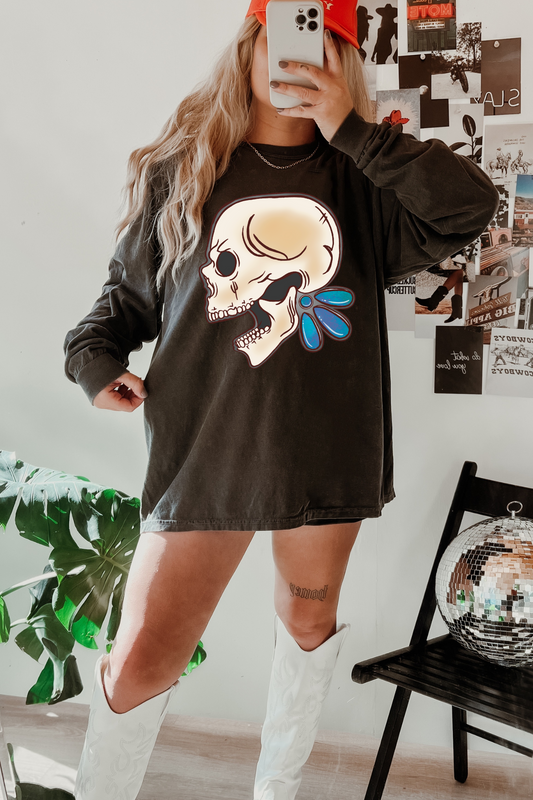 Skull Jewel Long Sleeve Tee