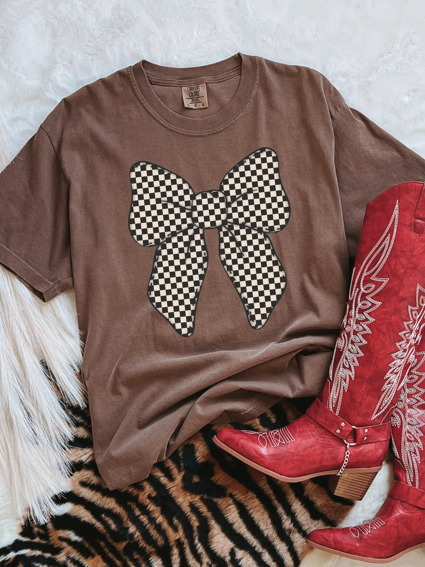 Checkered Bow Tee