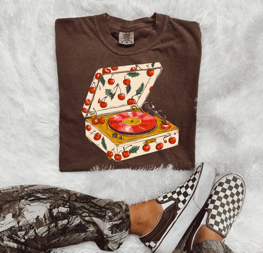 Cherry Record Player Tee