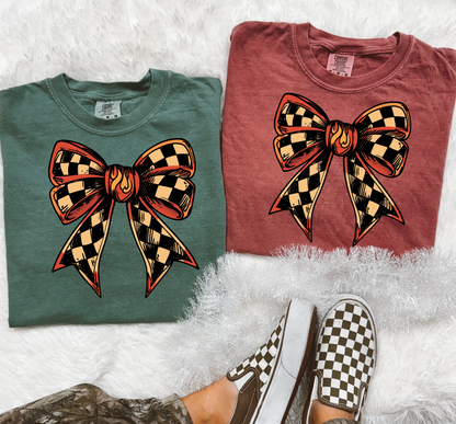 Checkered Bow Tee