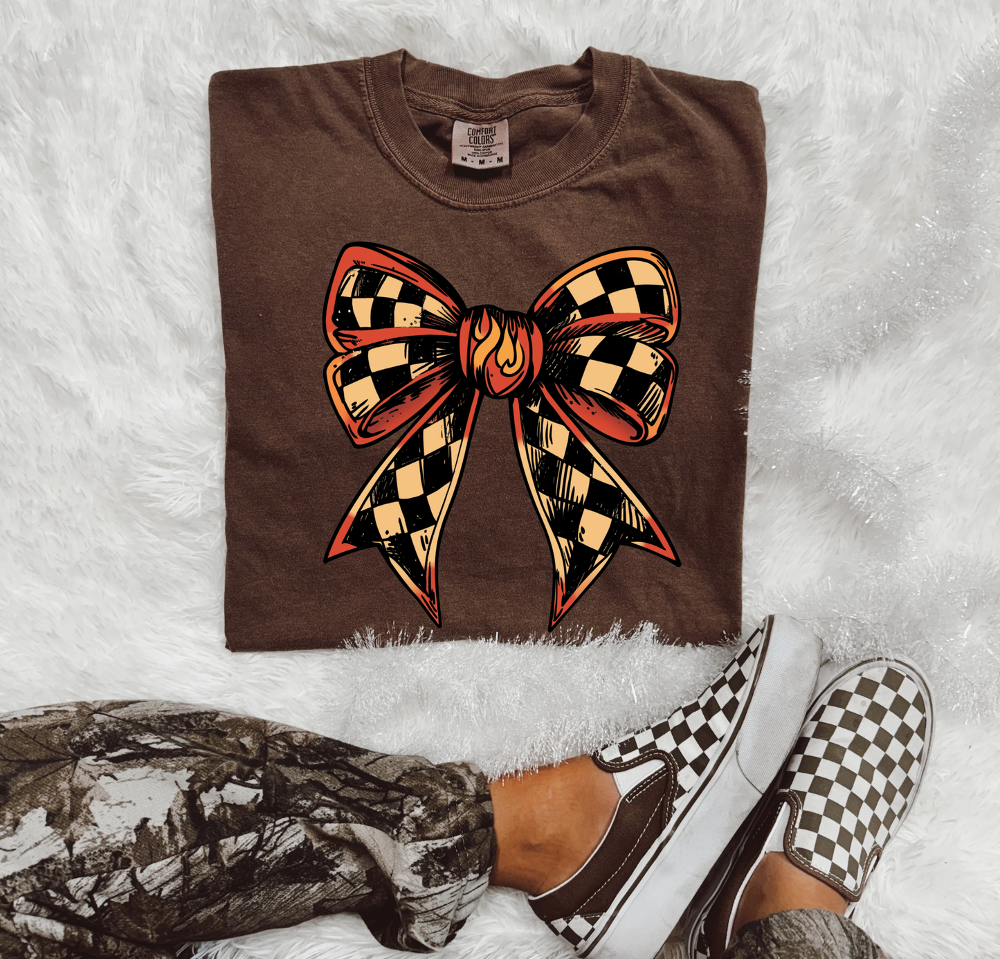 Checkered Bow Tee