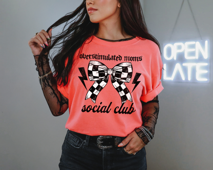 Overstimulated Moms Social Club Tee