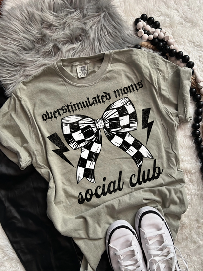 Overstimulated Moms Social Club Tee