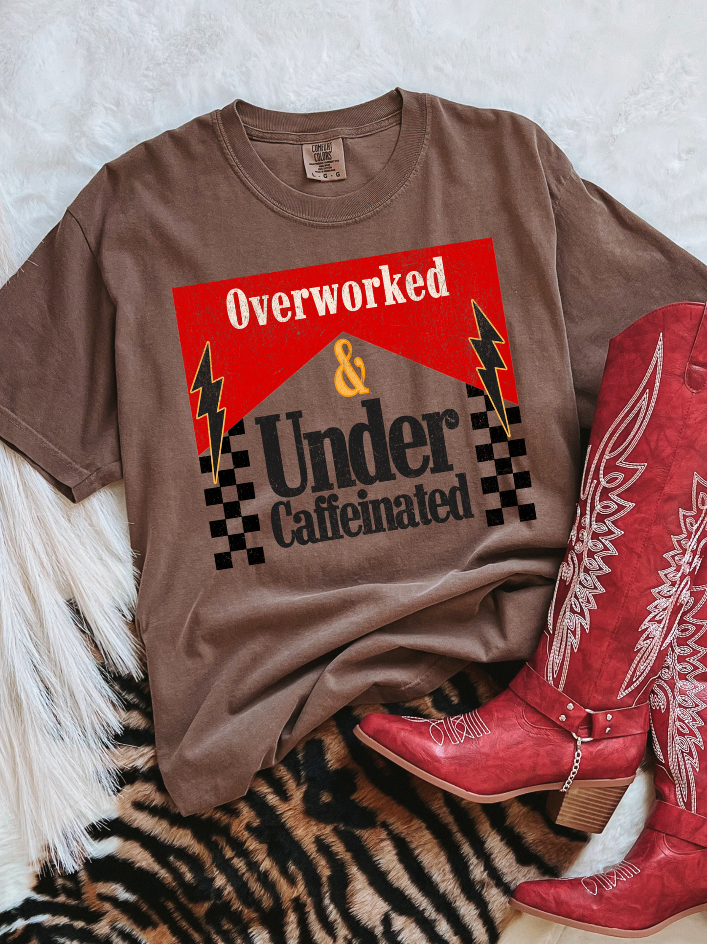 Overworked and Under Caffeinated Tee