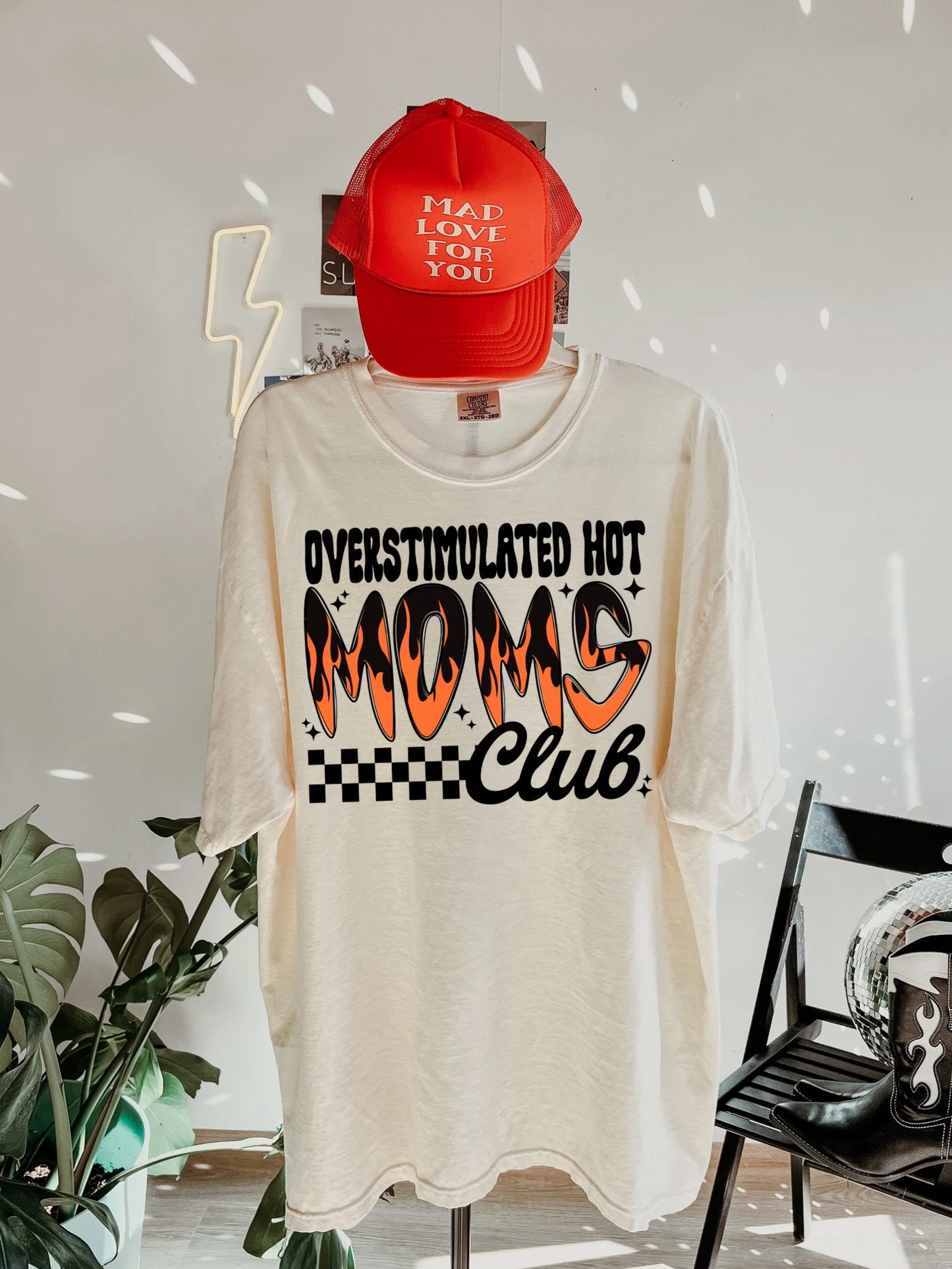 Overstimulated Hot Moms Club tee