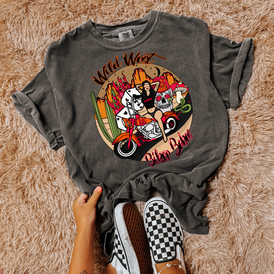 Wild West Biker Babe tee