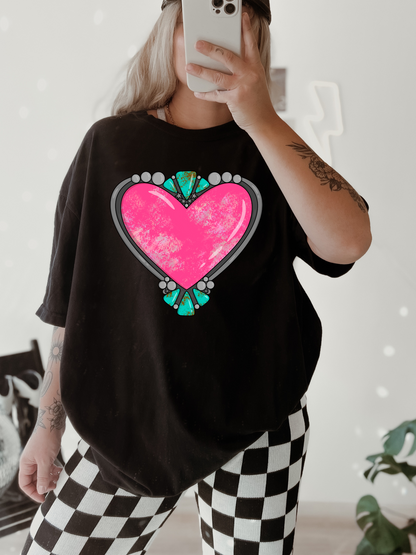 Pink Heart tee/crew