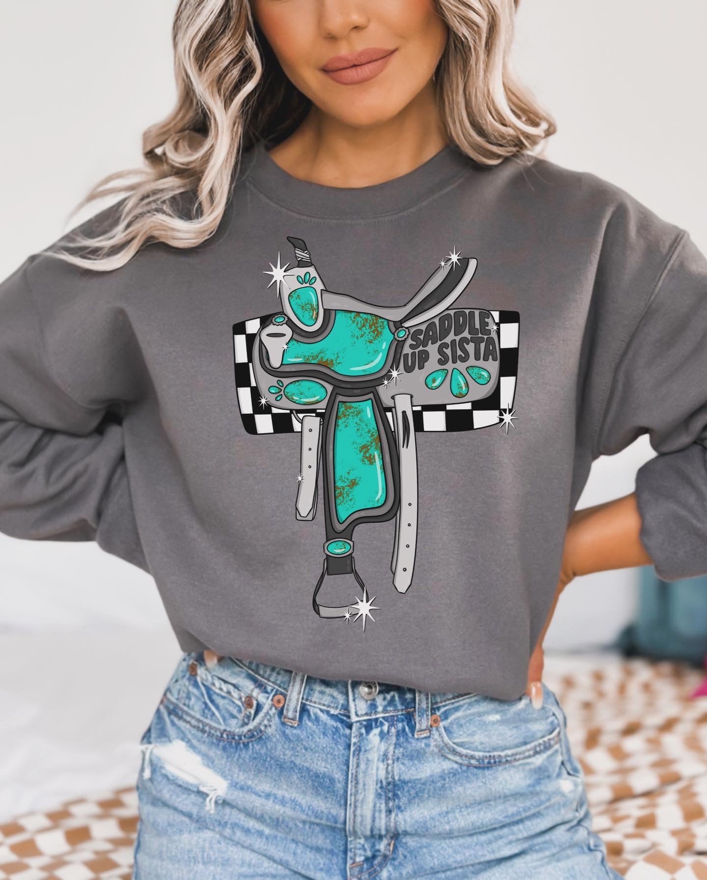 Saddle up Sista tee/crew💠🎱